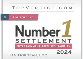 #1 entertainment premises liability settlement — California 2024